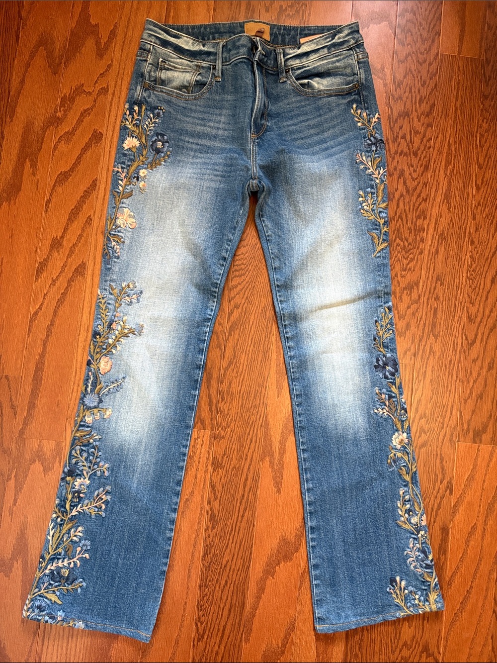 Driftwood Kelly Bootcut Jeans Floral Embroidery Boho - Picture 2 of 10